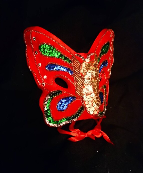 Sculpted 3D Butterfly Masquerade Mask /Vintage Co… - image 7