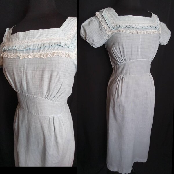 3XL 1960s Day Dress Short Sleeve Volup Casual Cotton Floral Summer