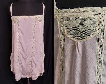 1920's 20s Pink Silk Step In Lingerie / Flapper / Pin Up
