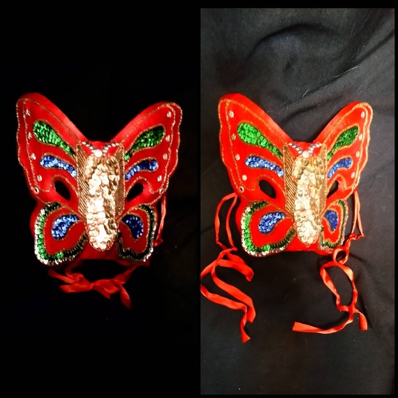 Sculpted 3D Butterfly Masquerade Mask /Vintage Co… - image 8
