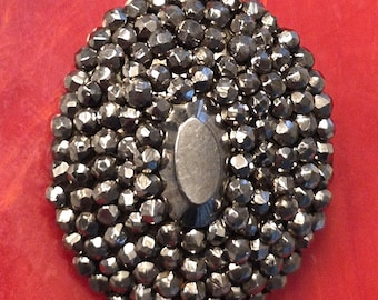 Vintage Scarf Ring or Buckle, Cut Steel or Marcasite