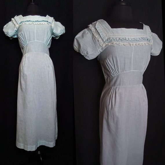 VOLUP 1940's Summer Light Cotton Maxi Dress / Nig… - image 5