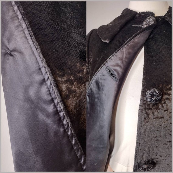 1950's Cropped Black Broadtail Swing Coat / Jacke… - image 6