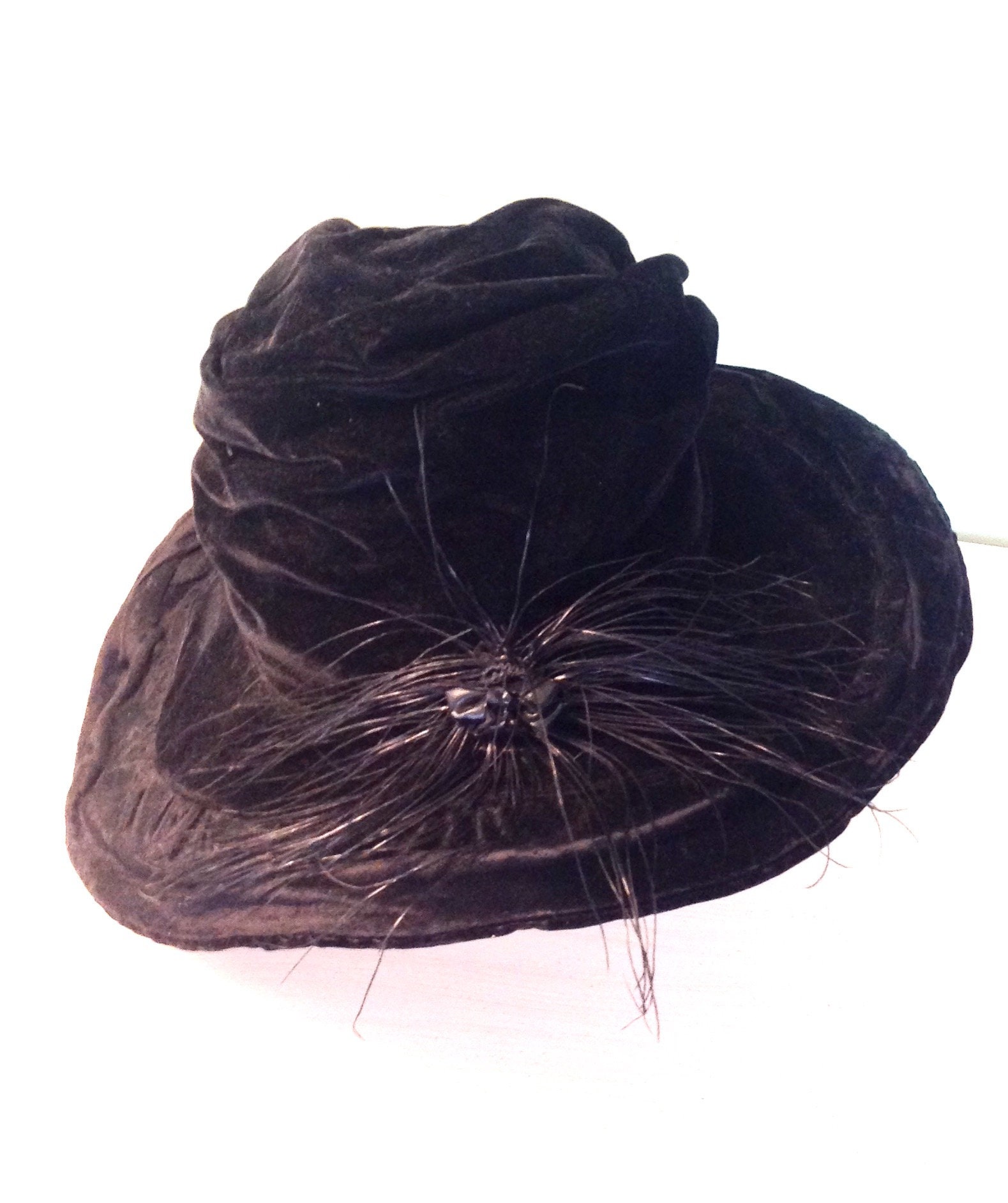 REDUCED 1920's 20s / EDWARDIAN Vintage Black Velvet Hat / - Etsy Canada