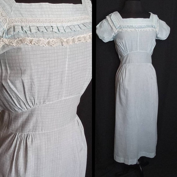 VOLUP 1940's Summer Light Cotton Maxi Dress / Nig… - image 8