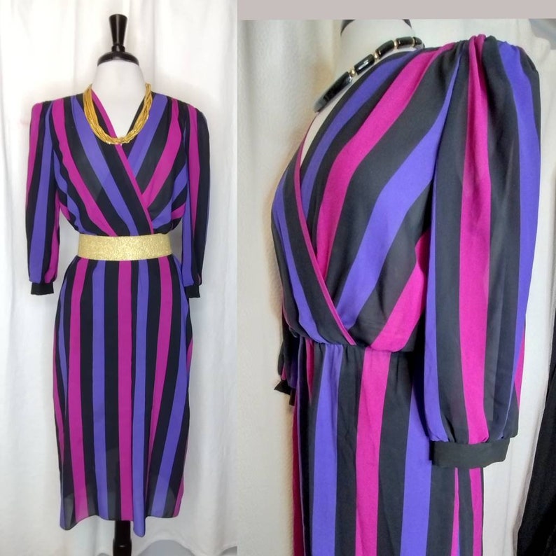 1970's Early 80s Dawn Joy Secretary Dress / Vertical - Etsy