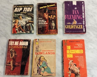 Vintage Pulp Fiction Paperback Book Set - 1950s-60s Adventure Novels