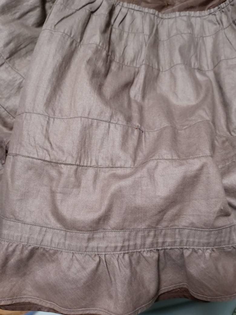 1890's Victorian Brown Silk Taffeta Tiered Ruffled Skirt / | Etsy