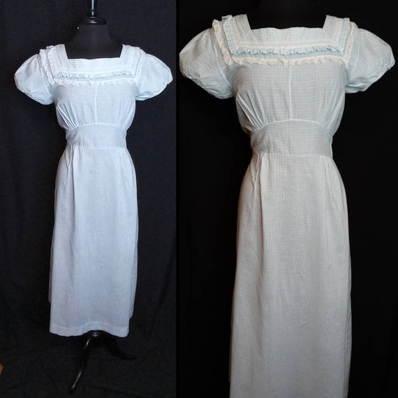 VOLUP 1940's Summer Light Cotton Maxi Dress / Nig… - image 4