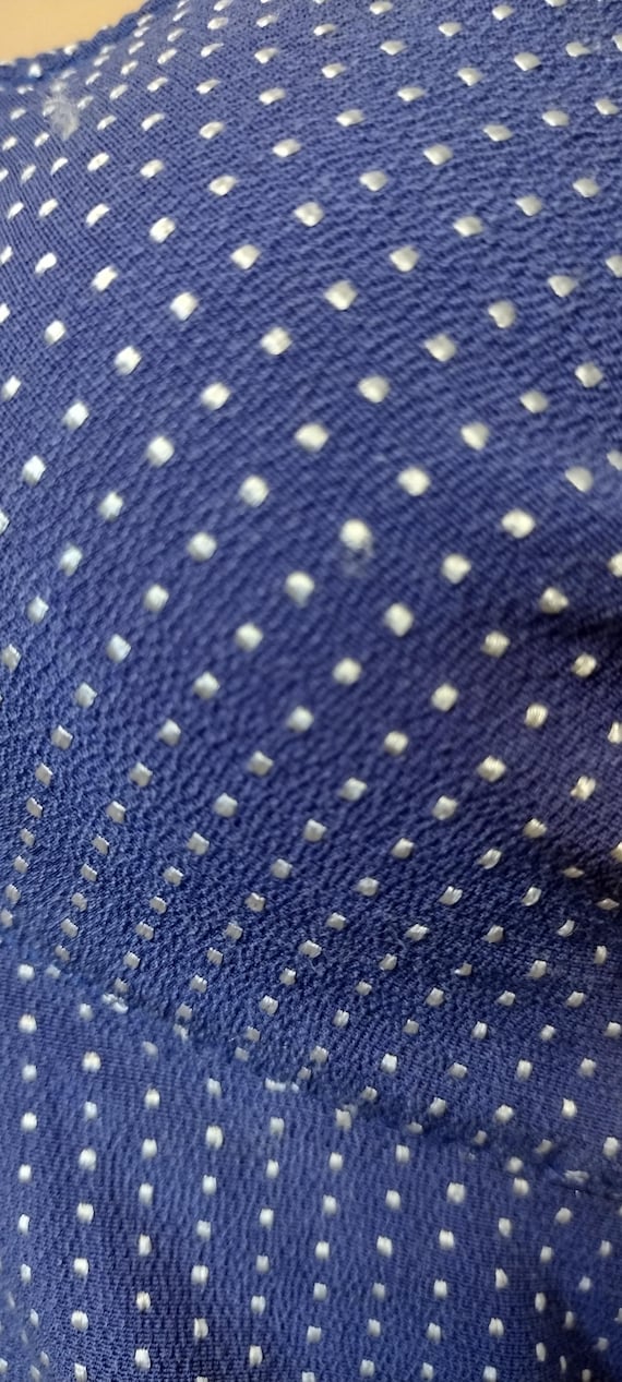 1930's 40s Navy Blue Polkadot One Piece Swimsuit … - image 8