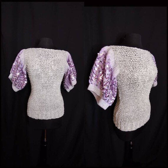 80’s Velvet Paisley Beaded Sequin Pearl Scallop Puff Sleeve Jacket