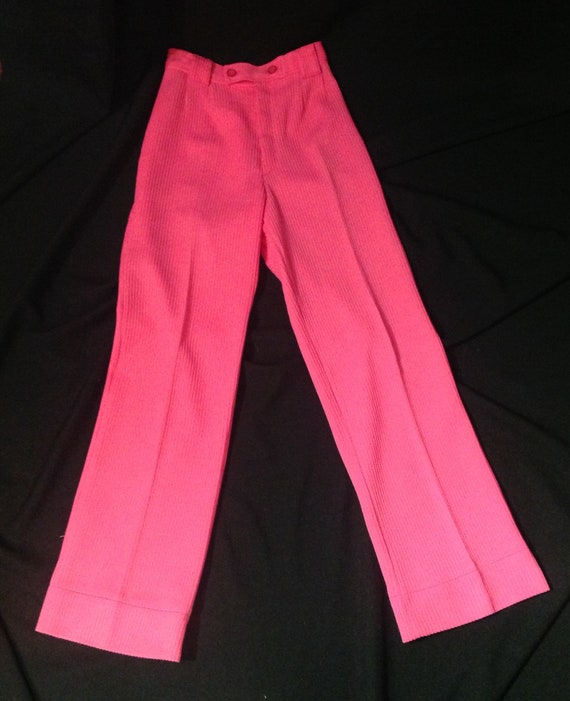 1970's 70s Bubblegum Pink Ribbed Tracksuit / Spor… - image 8