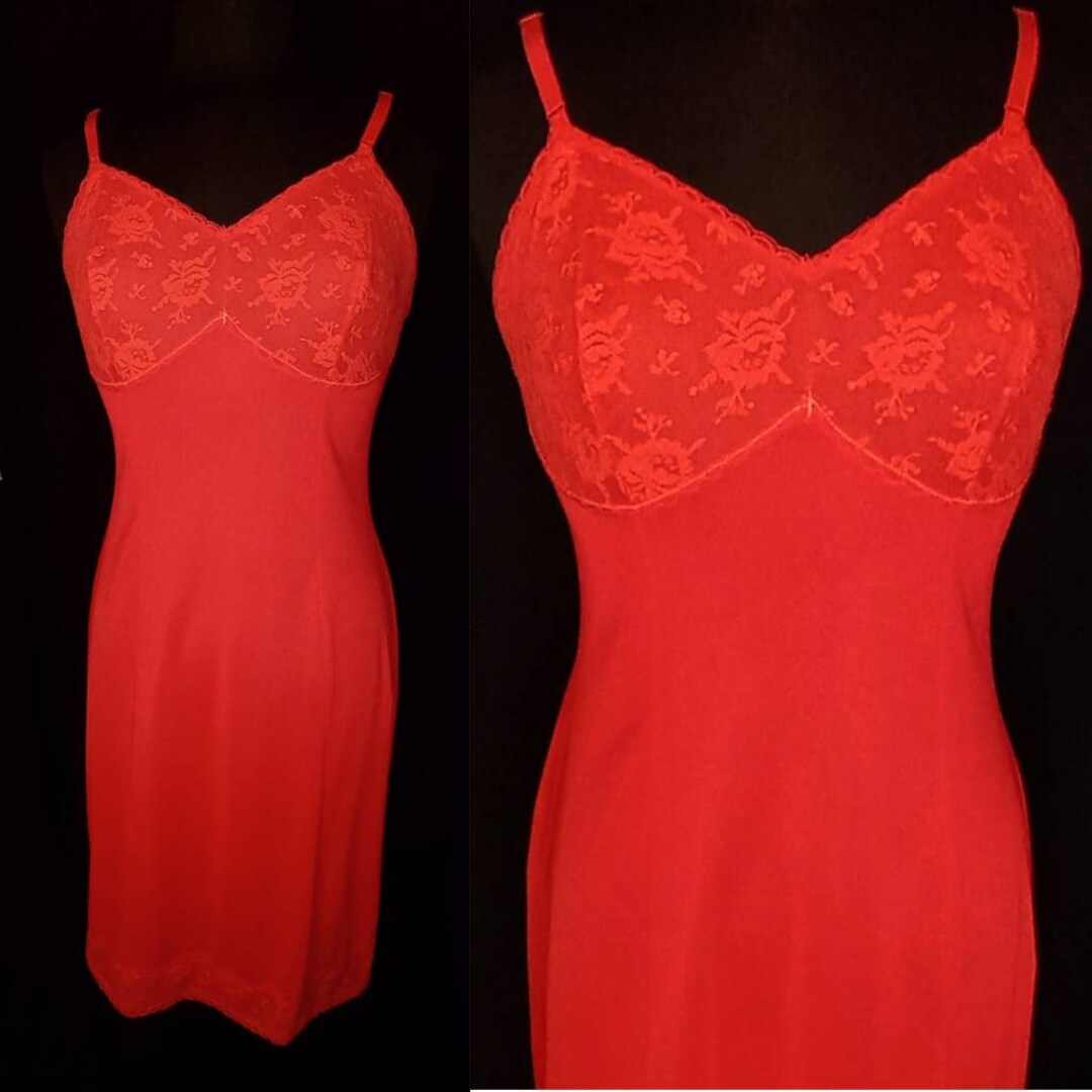 1960's 60s Slinky Red Nylon Slip / Nightie by Seamprufe / Etsy