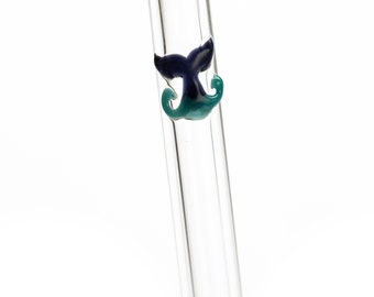 Whale Tail Glass Straw-Eco-Friendly - Reusable, Lifetime Guaranteed with Cleaning Brush included & Dishwasher safe