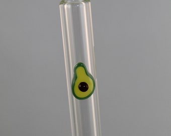 Avocado Reusable Glass Straw-Ecofriendly-Handmade