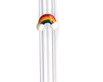 Rainbow Accent Glass Straw comes with Cleaning Brush and Lifetime Guaranteed