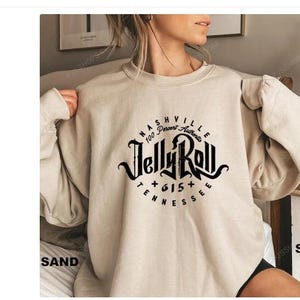 Jelly Roll Letter Print Crew Neck Sweatshirt Feminino Masculino Moletom com Capuz Casual Pullover