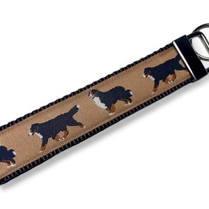 Bernese Mountain Dog - Brown - Key Fob - 5" Looped In Length - 1" Wide