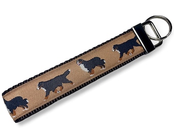 Bernese Mountain Dog - Brown - Key Fob - 5" Looped In Length - 1" Wide