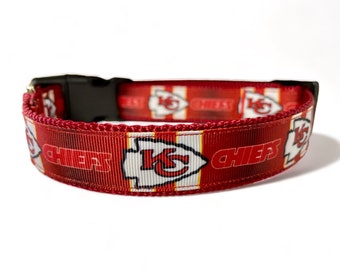 Kansas City Chiefs - Sports Team - Football - Red - White - Dog Collar - 1" Wide