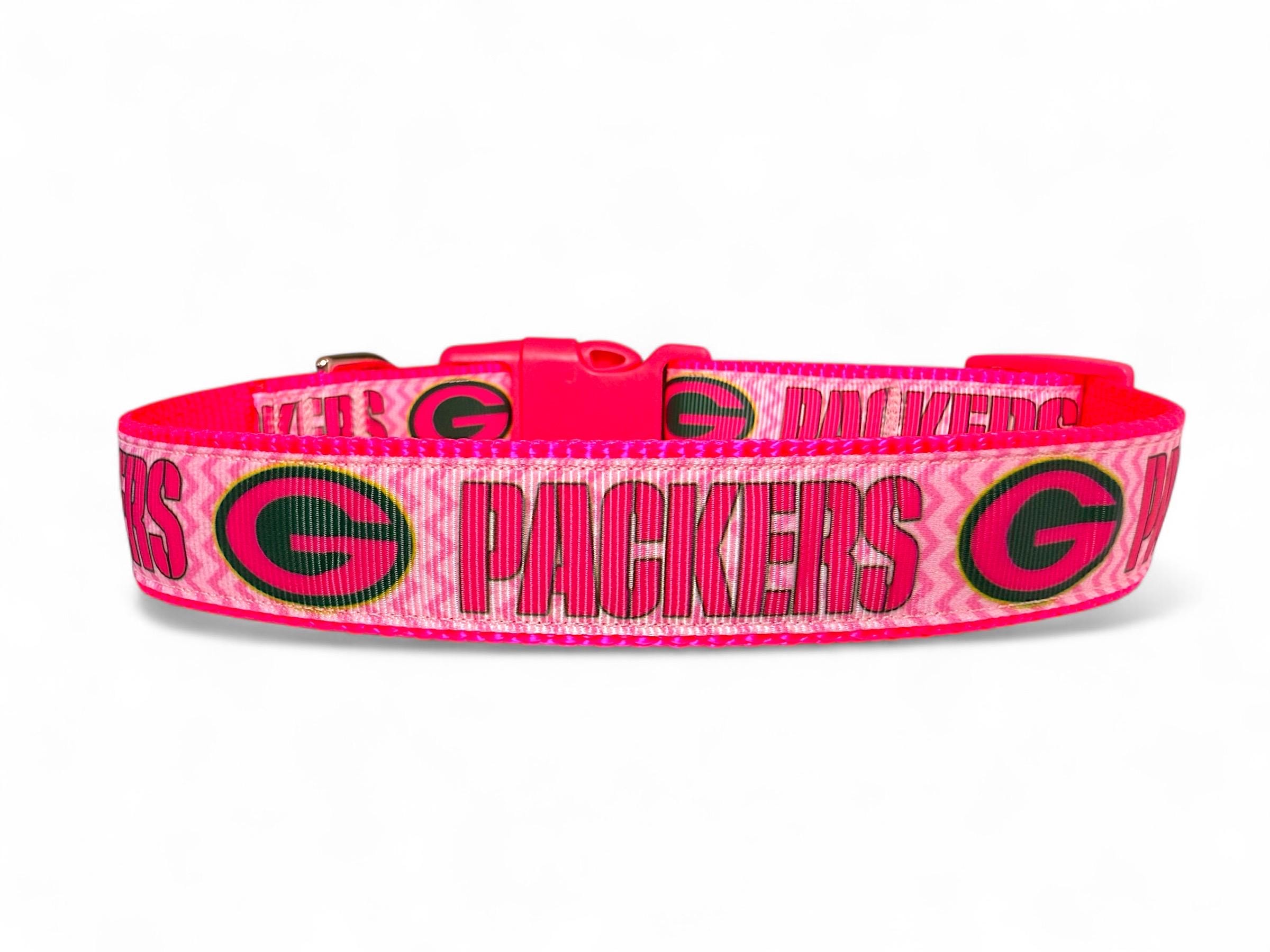 Green Bay Packers - Sports Team - Football - Hot Pink - Dog Collar - 1\, image size:2400x1800