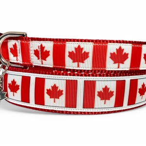 Kanadische Flagge - Kanada - Maple Leaf - Hundehalsband - 2,5 cm oder 3/4 Zoll breit