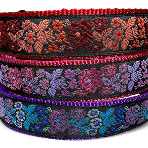 Collare per cani con rosa, 2,5 cm di larghezza