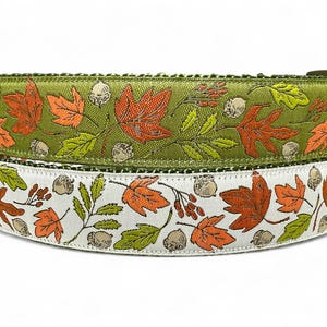 Fall Leaves and Acorns 1" Wide Dog Collar