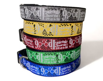 I Solemnly Swear That I Am Up To No Good Dog Collar 1" Wide