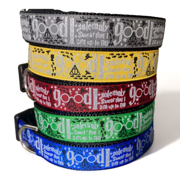 I Solemnly Swear That I Am Up To No Good - Dog Collar - 1" Wide