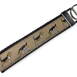 Beagle - Tracking - Scent Work - Brown - Key Fob - 5" Looped In Length - 1" Wide