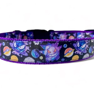 Ghost - Black - Purple - Dog Collar - 1" or 3/4" Wide