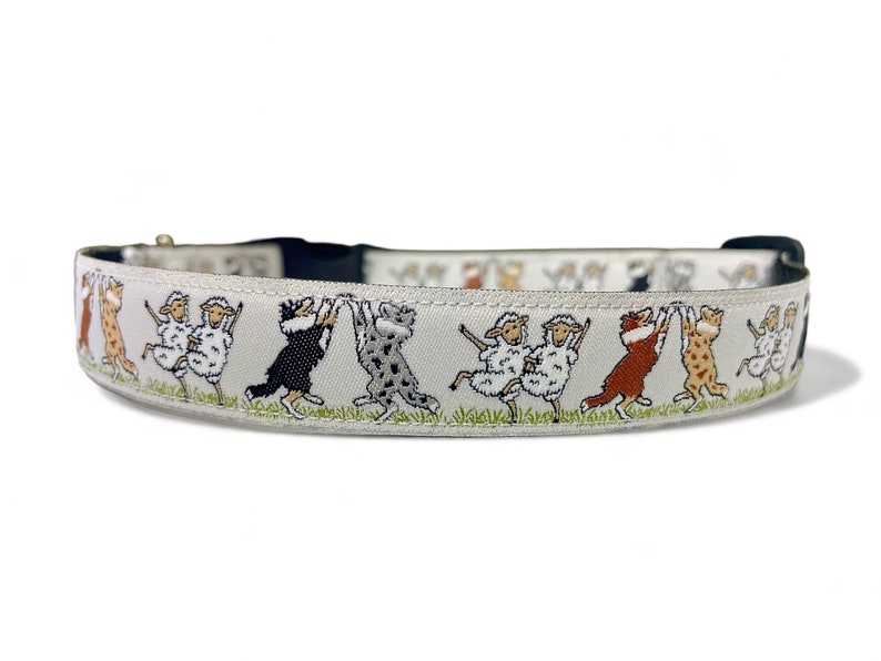 Shetland Sheepdog Sheltie Dancing Dogs Sheep Dog Collar 3/4 Wide Matching Leash Upgrade image 1