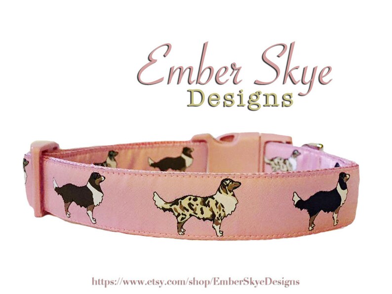 Australian Shepherd Adjustable Dog Collar blue Purple Red Etsy
