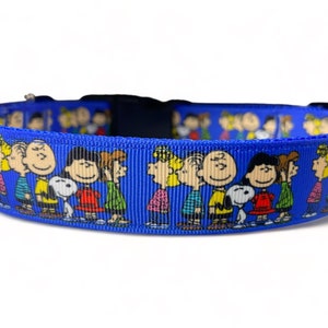 Beagle - Cartoon - Blue - Dog Collar - 1" or 3/4" Wide