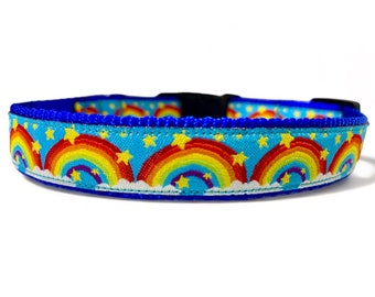 Rainbow Dog Collar 3/4" Wide