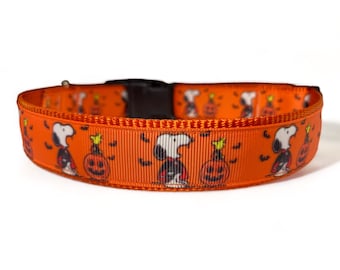 Beagle - Halloween - Dulce o truco - Collar para perro - 1" o 3/4" de ancho
