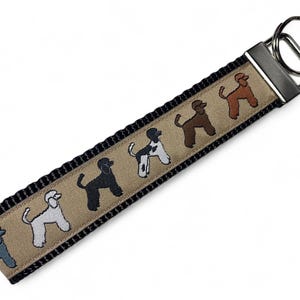 Poodle - Brown - Key Fob - 5&quot; Looped In Length - 1&quot; Wide