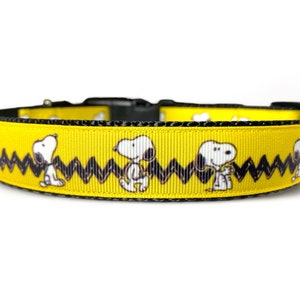 Beagle on Yellow Dog Collar 1" or 3/4" Wide