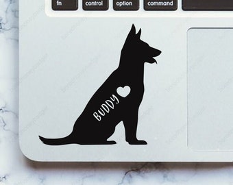 German Shepherd Decal With Heart Car Laptop Dog Vinyl Sticker