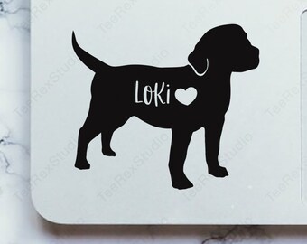 Labrador Retriever Lab Puppy Decal With Heart Car Laptop Dog Vinyl Sticker