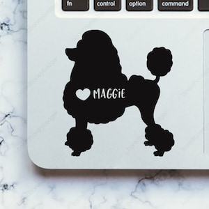 Poodle Decal With Heart Car Laptop Dog Vinyl Sticker