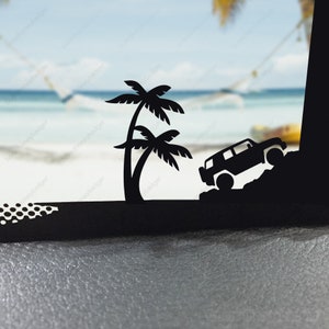 Car Silhouette FJ Silhouette Decal easter egg decal palm tree windshield decal