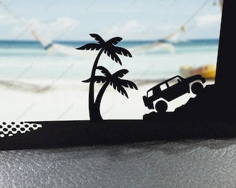 Car Silhouette FJ Silhouette Decal easter egg decal palm tree windshield decal