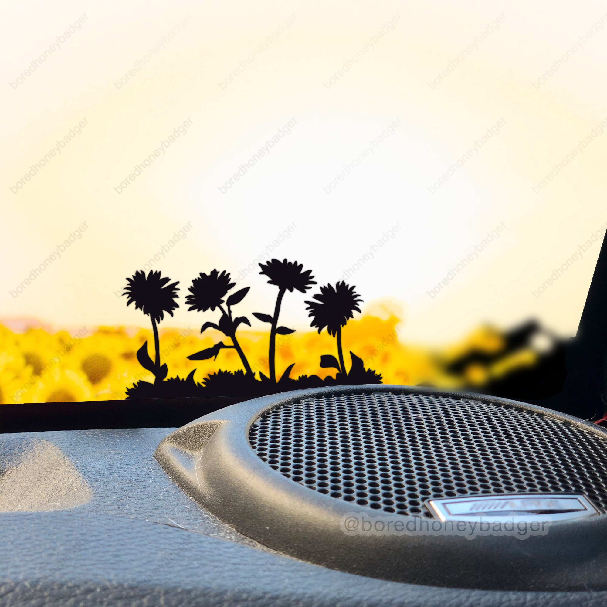 Sunflowers Decal Sunflower field sticker Easter egg decals for Jeep and more