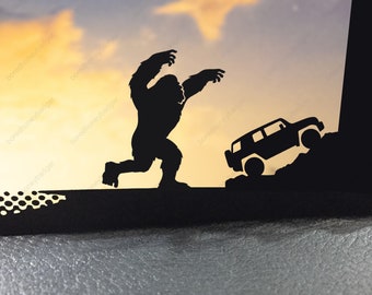 Paasei Stickers voor FJ SUV Bomen Bigfoot Sasquatch stickers