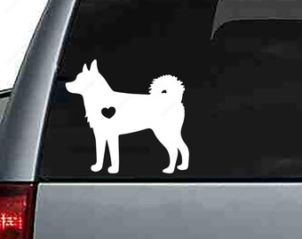 Husky Decal With Heart Car Laptop Dog Vinyl Sticker