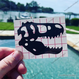 T rex skull vinyl sticker for your car laptop tumbler or more!