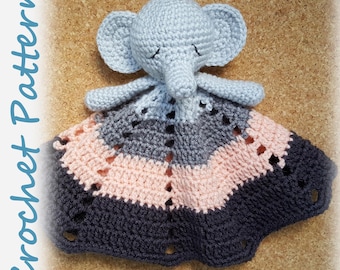 Elephant Lovey Crochet Pattern: Baby Blanket, Amigurumi Toy (PDF Pattern)