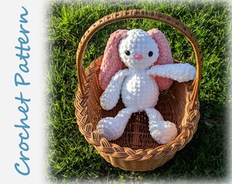 Bunny Crochet Pattern - Easter rabbit plush stuffie blanket yarn